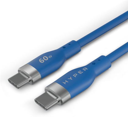 HyperJuice 60W Silicone USB-C to USB-C 1.5m Blå