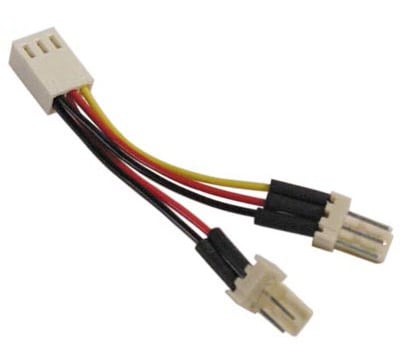 Adapter för 3-pins fläktar Y-kabel 2-1