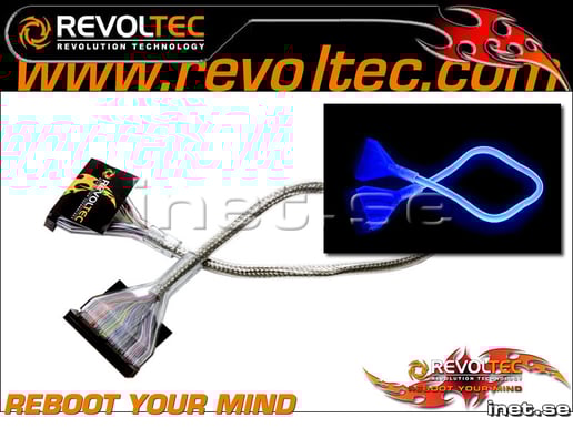 Revoltec Rund FDD-kabel 48cm UV Blå