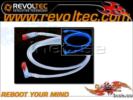 Revoltec S-ATA 50cm vinklad UV Silver