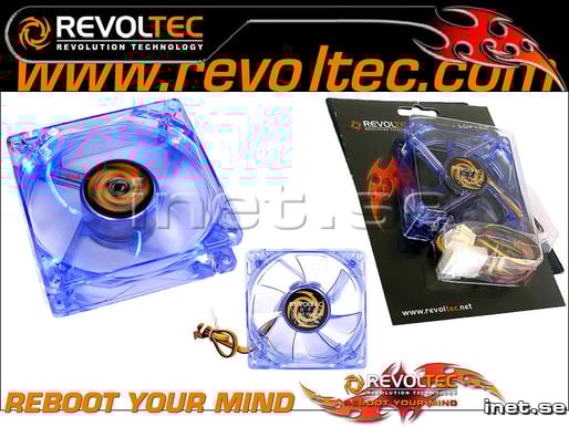 Revoltec 80mm Blå Transparent med Blå LED