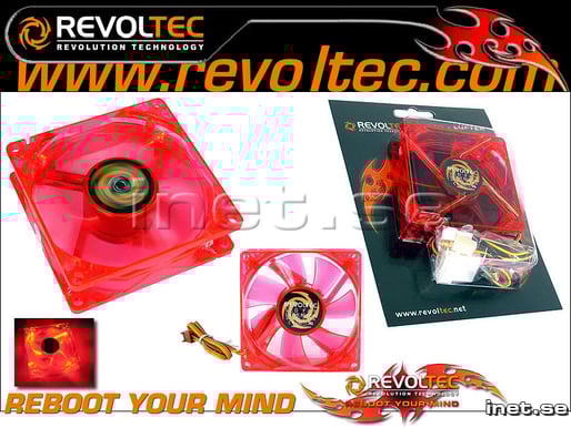 Revoltec 80mm Röd Transparent med Röd LED