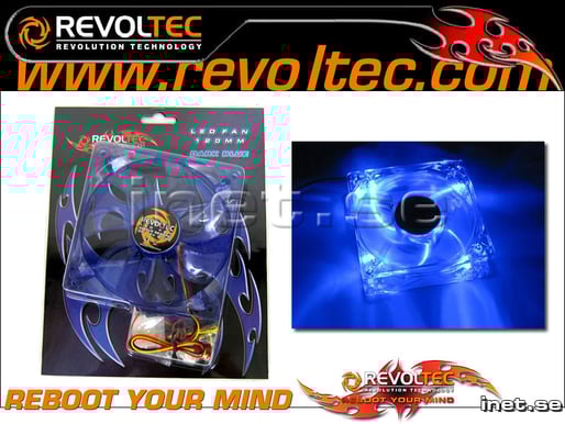 Revoltec 120mm Blå Transparent med Blå LED