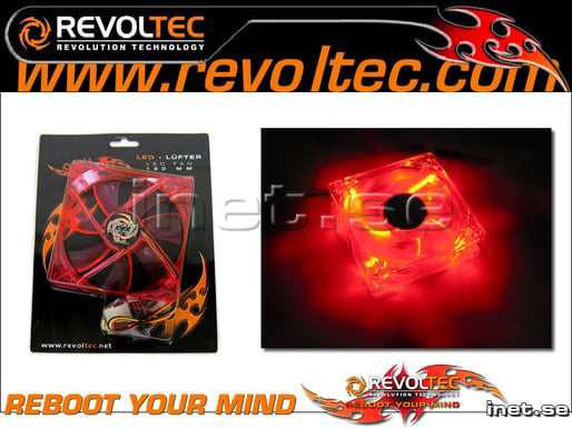 Revoltec 120mm Röd Transparent med Röd LED
