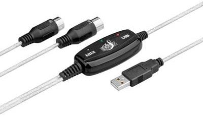 USB-MIDI, 1,5m anslut musikenheter->USB