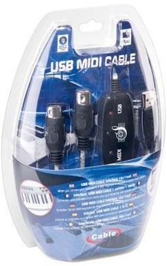 USB-MIDI, 1,5m anslut musikenheter->USB