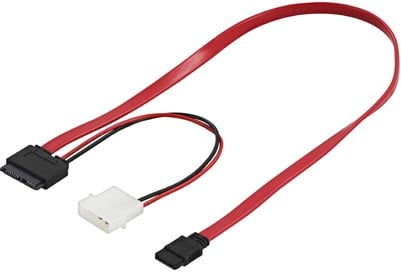 Slimline SATA för tex Slimline DVD, ström+data 0.5m