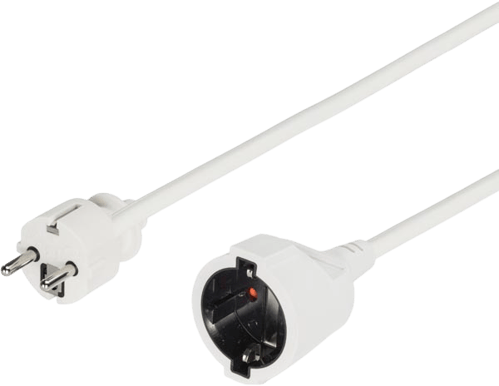 DELTACO Förlängningskabel Rak CEE 7/7 till CEE 7/4 10 m