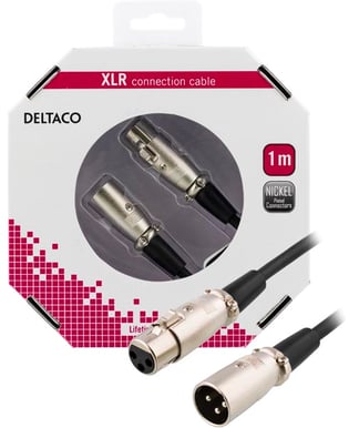 Audio-kabel XLR ha-ho Svart 1m