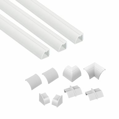 D-Line Kabelhållare Kit 22x22mm 3x 1 meter Vit