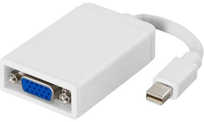 Adapter mini DisplayPort ha till VGA ho Vit 0.2m