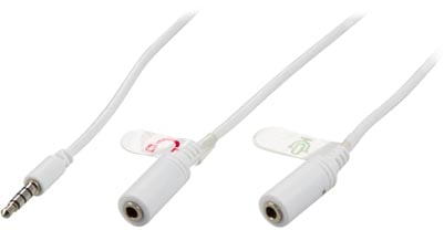 Adapter headset för iPhone 1x3,5mm - 2x3,5mm