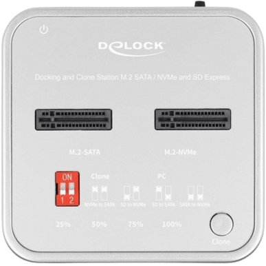 Delock Dockningsstation för 1 x M.2 NVMe SSD + 1 x M.2 SATA SSD