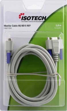 VGA-förlängning HD15 ha-ho 3m Vit