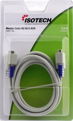 VGA-kabel HD15 ha-ha 2 m Vit