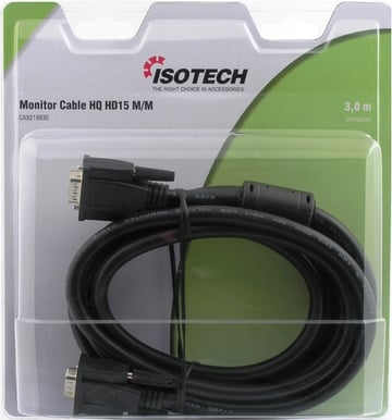 VGA-kabel HD15 ha-ha 3m Svart