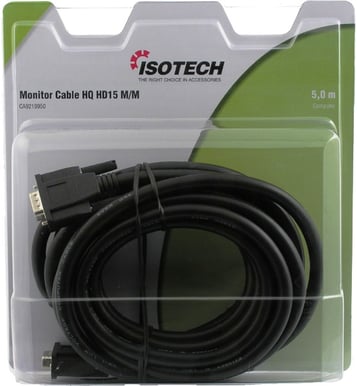 VGA-kabel HD15 ha-ha 5m Svart