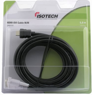 DVI-kabel DVI ha - HDMI ha 5m Svart