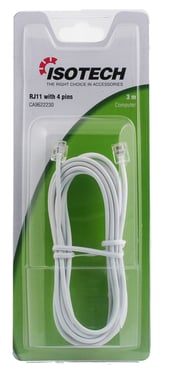 Telekabel RJ11 3m Vit
