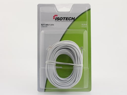Telekabel RJ11 15m Vit