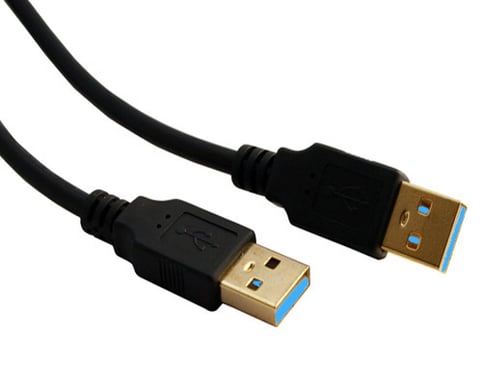 USB 3.0-kabel A-A 1.8m Svart