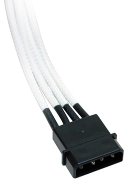 NZXT Molex till 2st SATA 200mm, Vit - sleevad