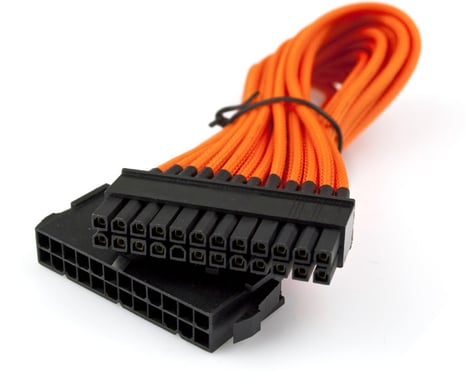 NZXT 24-Pin Moderkortsförlängningskabel 250mm, Orange - sleevad