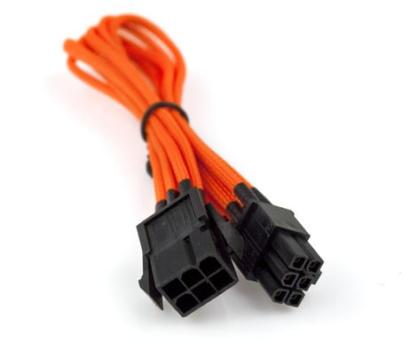 NZXT 6-Pin Grafikkortsförlängningskabel 250mm, Orange - sleevad