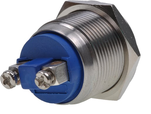 Phobya Vandal switch 19mm Svart Alu/Blå LED