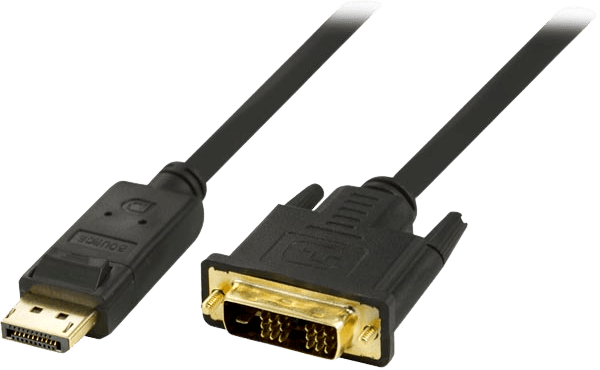 DELTACO DisplayPort ha-DVI-D ha Svart (F) 1 m