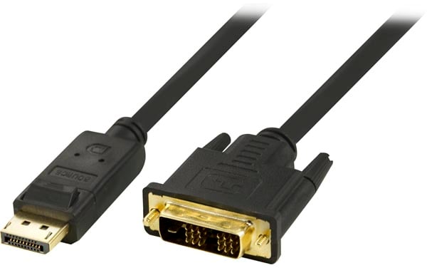 DELTACO DisplayPort ha-DVI-D ha Svart (F) 2 m