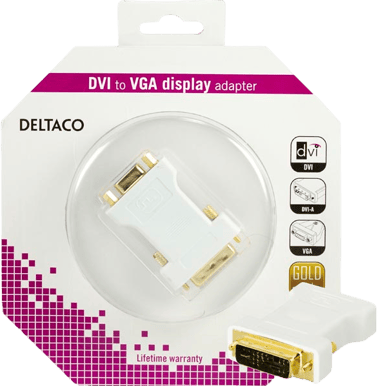 DELTACO Adapter DVI ha till VGA ho Vit