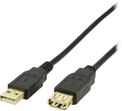 DELTACO USB 2.0 förlängningskabel A ha-A ho Svart 2 m