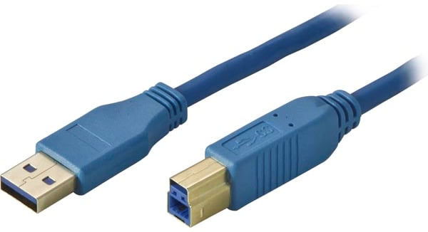 USB 3.0 kabel A-B ha Blå 0.5m