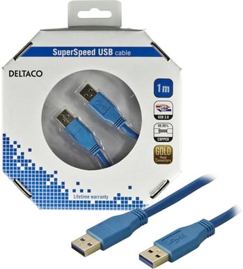 USB 3.0 kabel A ha-A ha Blå 1m