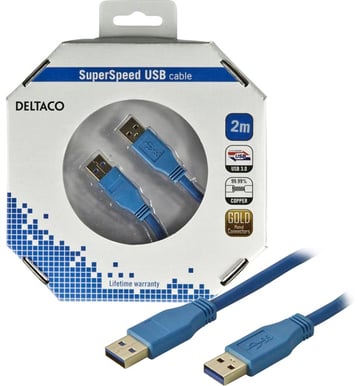 USB 3.0 kabel A ha-A ha Blå 2m