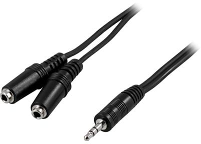 Audio-kabel 3.5mm ha-2x3.5mm ho 1m