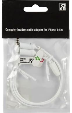 Adapter headset för iPhone 1x3,5mm - 2x3,5mm