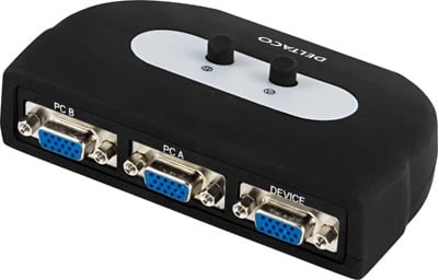 VGA-Switch Manuell 1 till 2 datorer/skärm