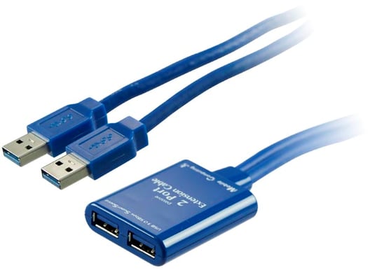 USB 3.0 förlängningskabel 2xA ha-2xA ho Blå 1.2m