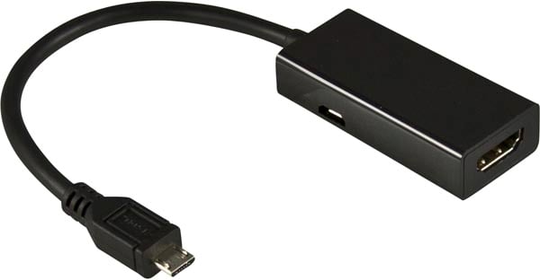 MHL adapter USB microB ha till HDMI ho Svart 0.2m