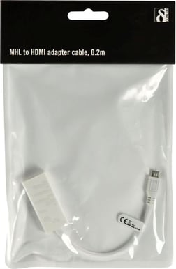 MHL adapter USB microB ha till HDMI ho Vit 0.2m