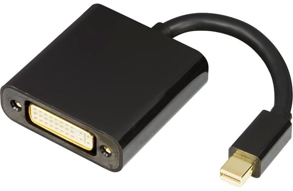 DELTACO Adapter mini DisplayPort ha till DVI-D ho Svart 0.2m