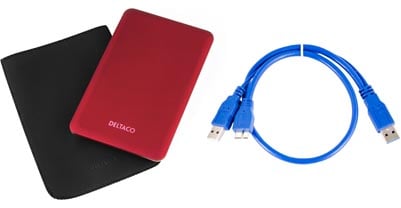HD kabinett 2,5" SATA till USB 3.0 Röd