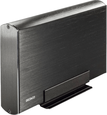 DELTACO HD kabinett 3.5" SATA 6Gb/s till USB 3.0 Aluminium Svart
