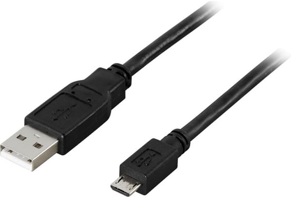 USB 2.0 kabel A-micro B Svart 1m