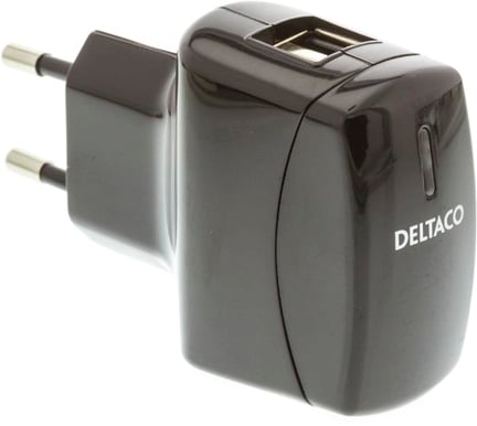 USB-Laddare vägguttag 2xUSB 2.1A svart