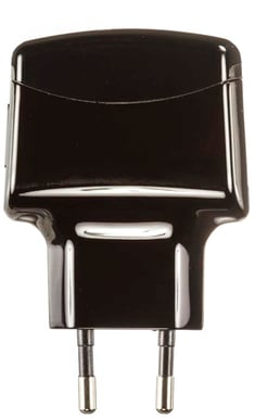 USB-Laddare vägguttag 2xUSB 2.1A svart