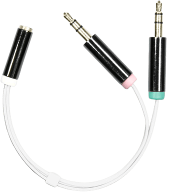 DELTACO Adapter 2x 3.5 mm ha till 3.5 mm ho 4-pin Vit 10 cm