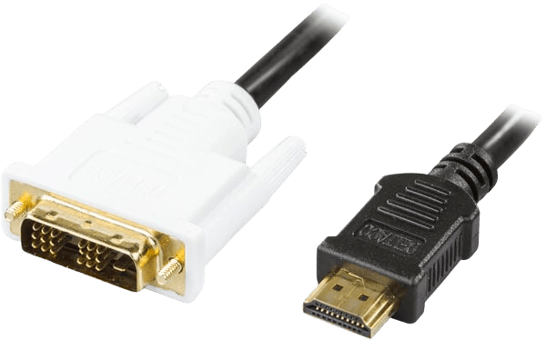 DELTACO DVI-kabel DVI ha till HDMI ha Svart 0.5 m